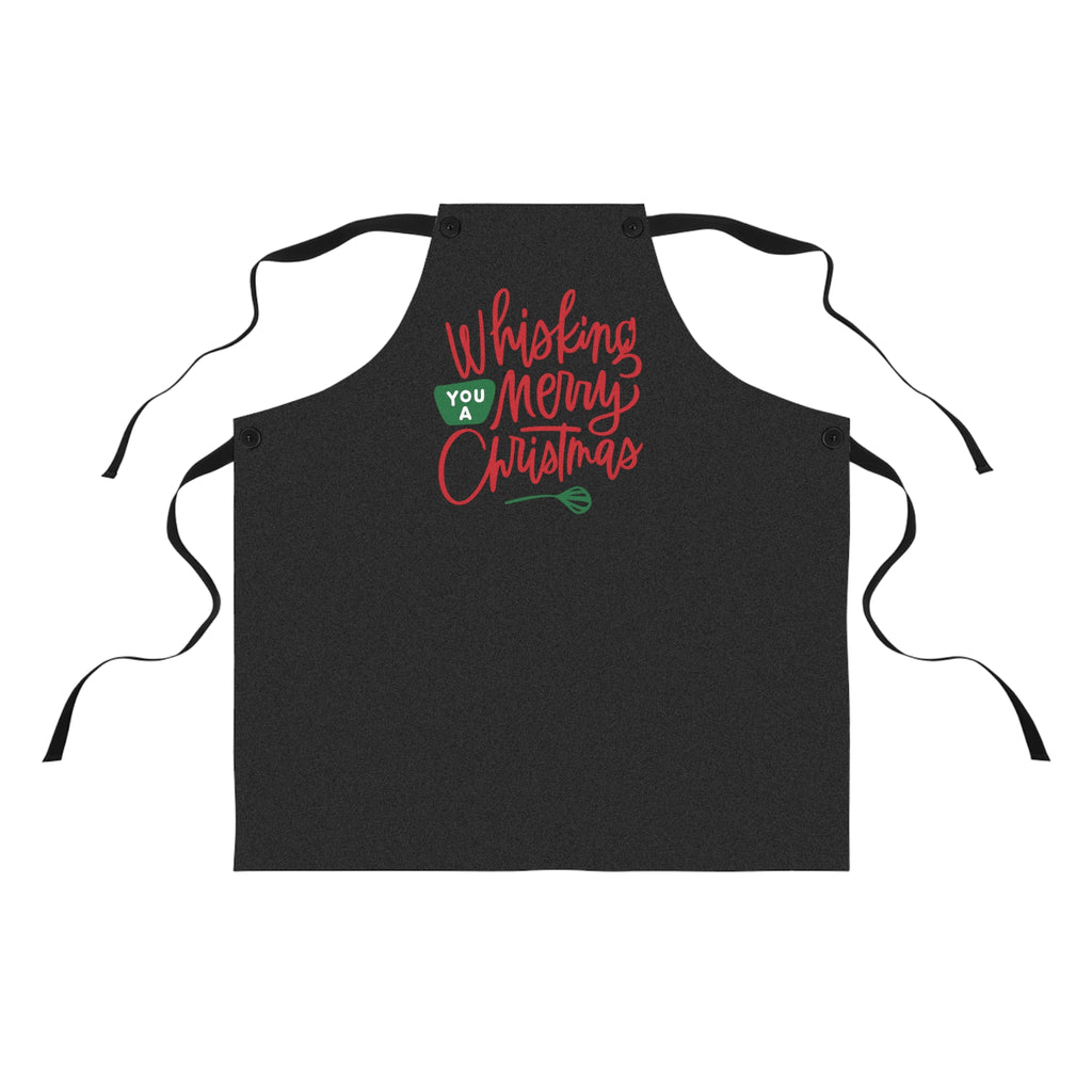Christmas Baking Apron — "Whisking You a Merry Christmas" Holiday Kitchen Apron