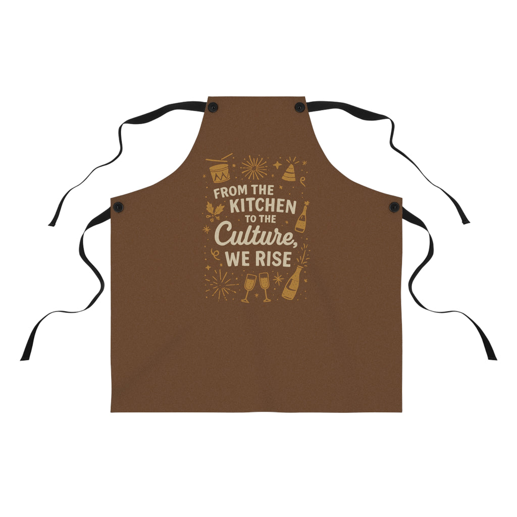 Apron — "From the Kitchen to the Culture, We Rise" Brown Celebration Apron