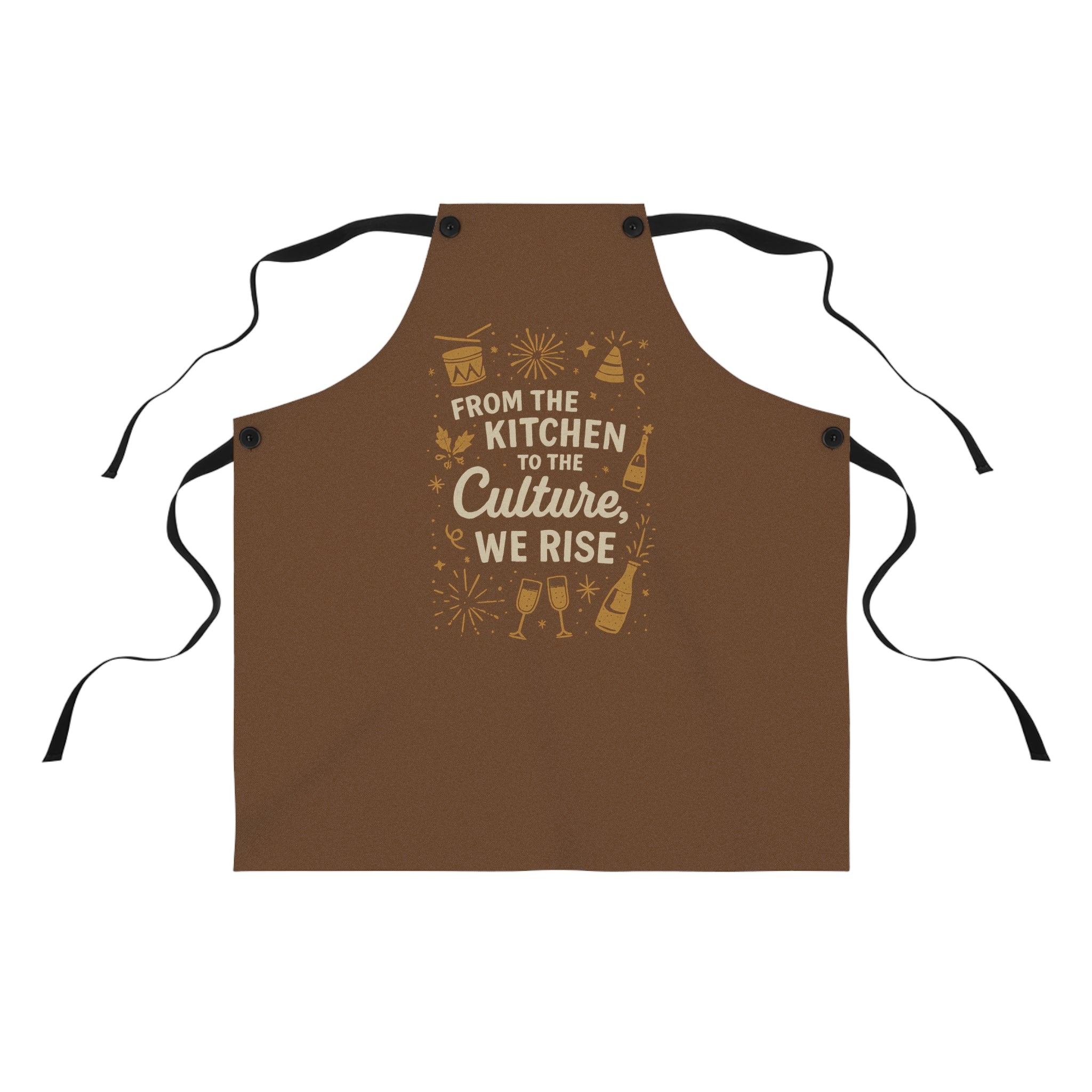 Apron — "From the Kitchen to the Culture, We Rise" Brown Celebration Apron