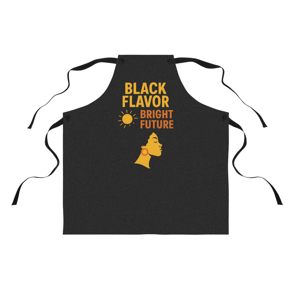 Apron — "Black Flavor Bright Future" Kitchen Apron (Chef Cooking Gift)