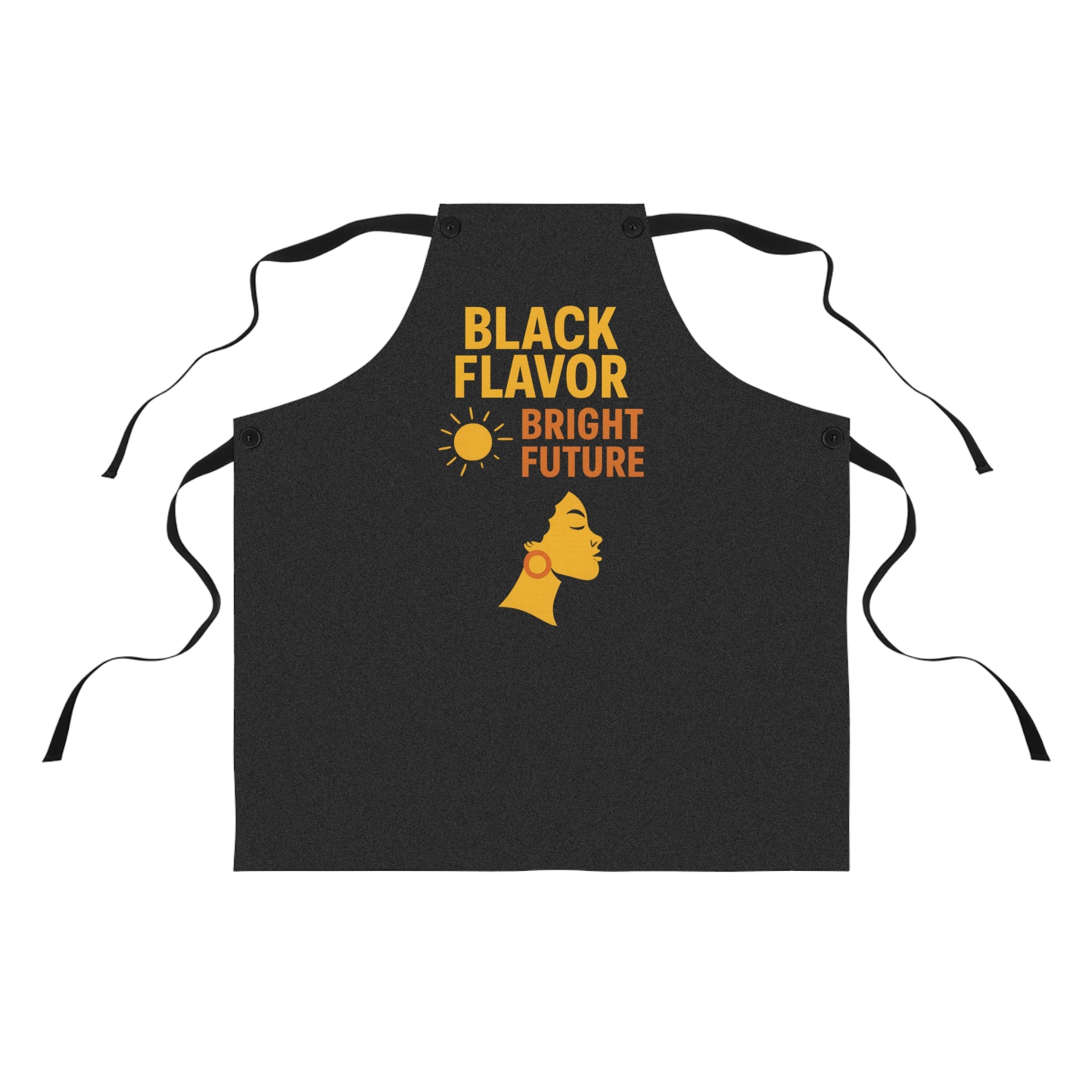 Apron — "Black Flavor Bright Future" Kitchen Apron (Chef Cooking Gift)