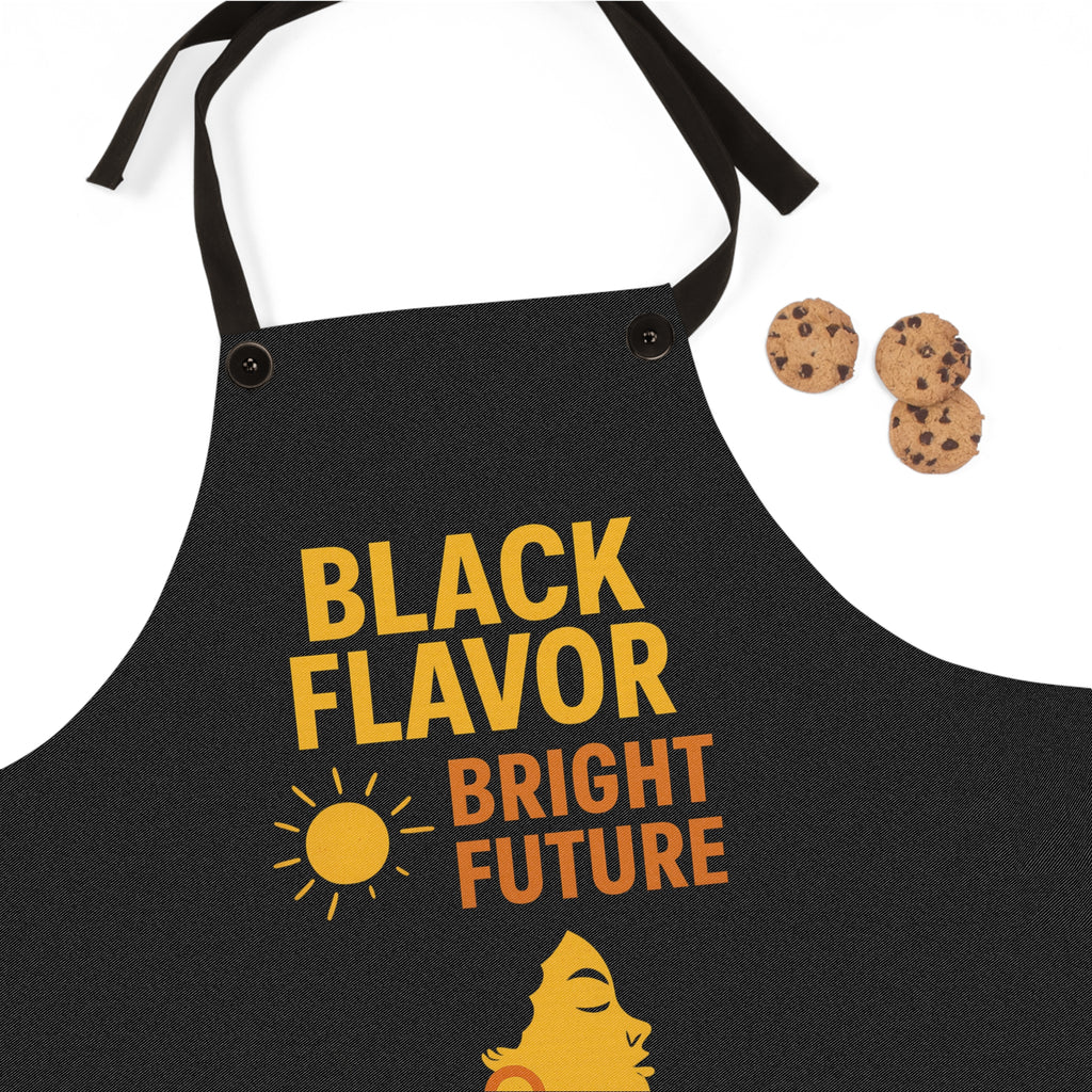 Apron — "Black Flavor Bright Future" Kitchen Apron (Chef Cooking Gift)