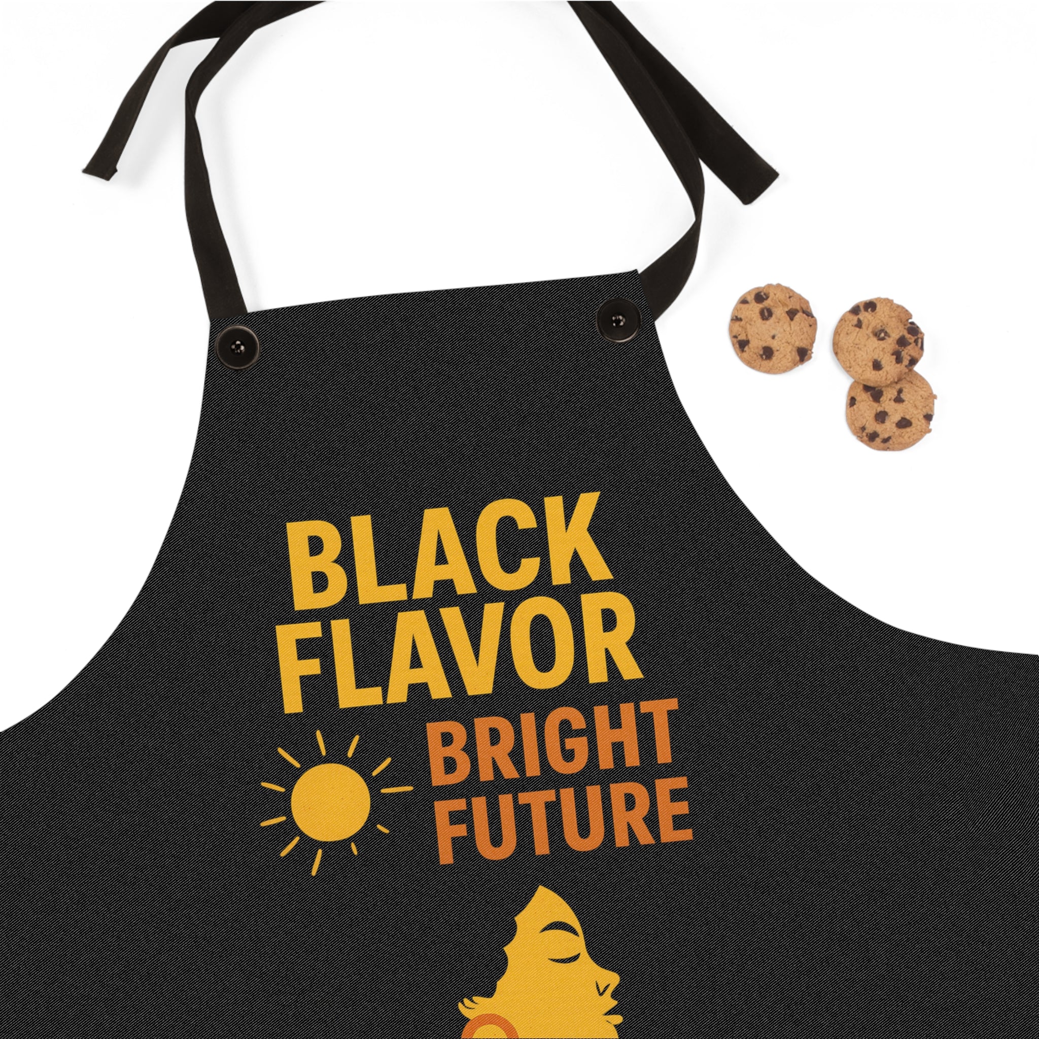 Apron — "Black Flavor Bright Future" Kitchen Apron (Chef Cooking Gift)
