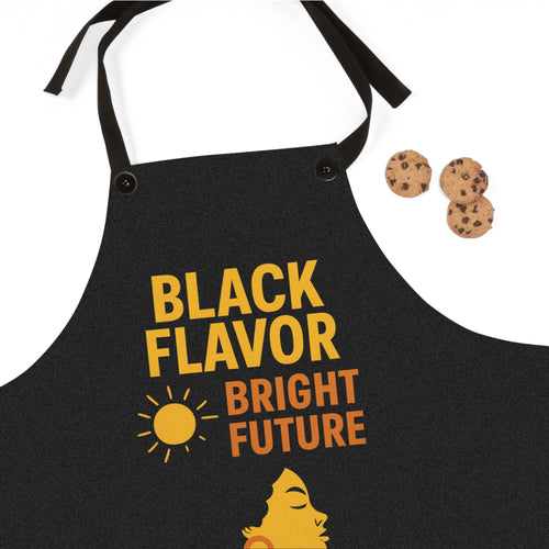 Apron — "Black Flavor Bright Future" Kitchen Apron (Chef Cooking Gift)