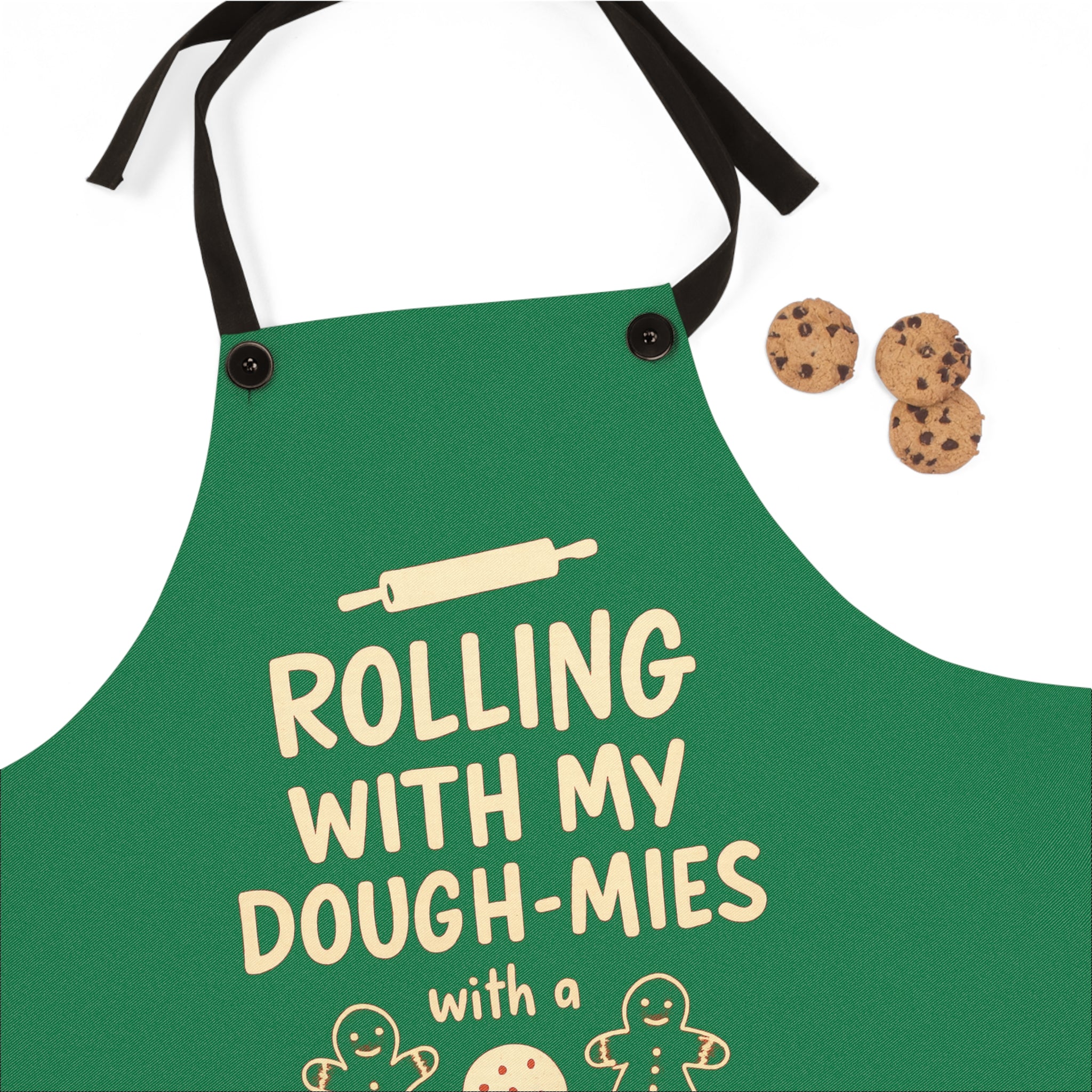 Apron - "Rolling With My Dough-mies" Baking Apron for Cookie Lovers