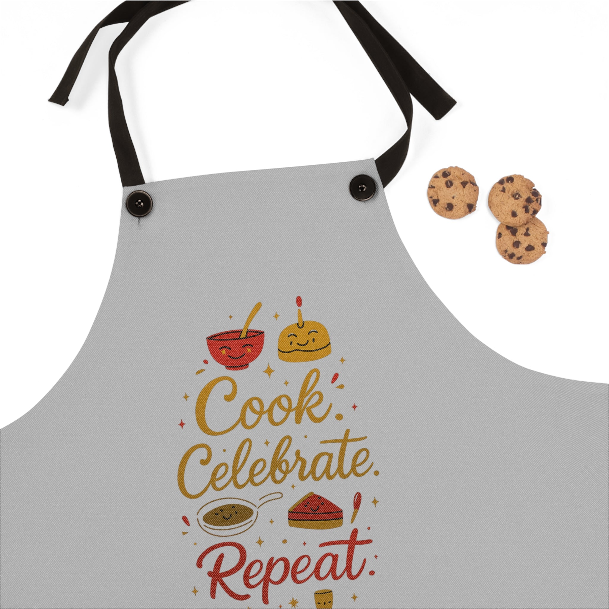 Cook, Celebrate, Repeat Apron — Festive Kitchen Chef Apron