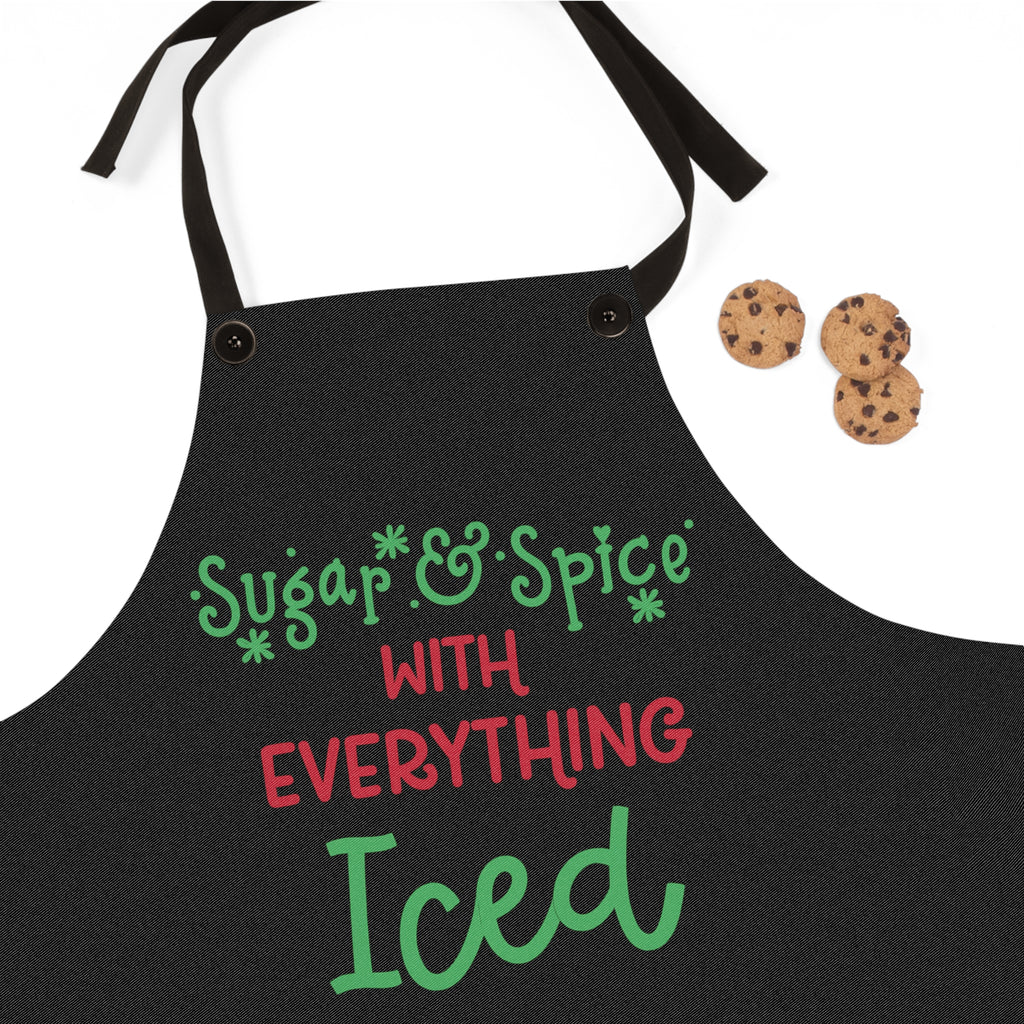Holiday Baking Apron — "Sugar & Spice with Everything Iced" Kitchen Apron