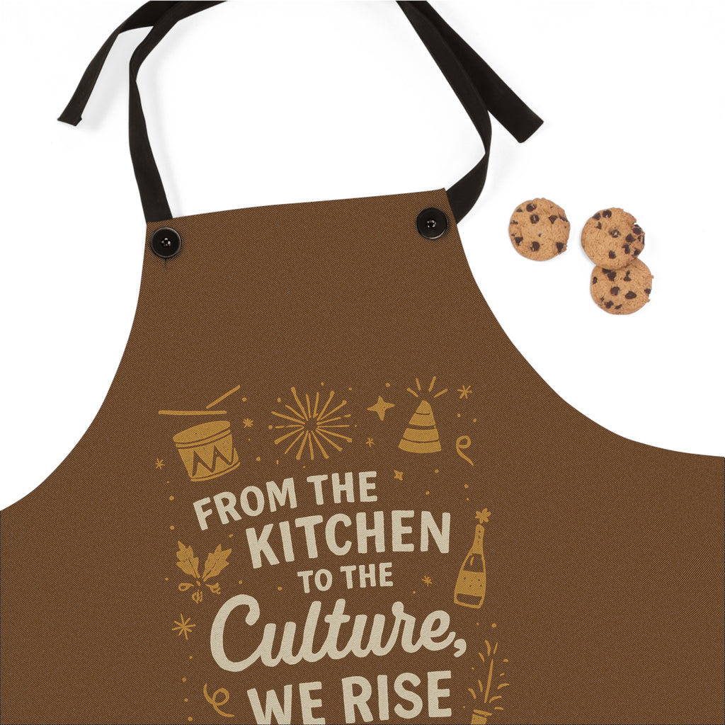 Apron — "From the Kitchen to the Culture, We Rise" Brown Celebration Apron