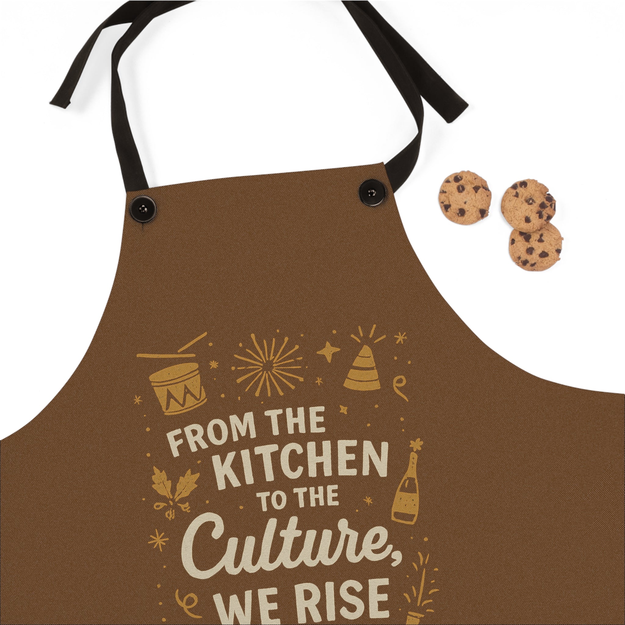 Apron — "From the Kitchen to the Culture, We Rise" Brown Celebration Apron